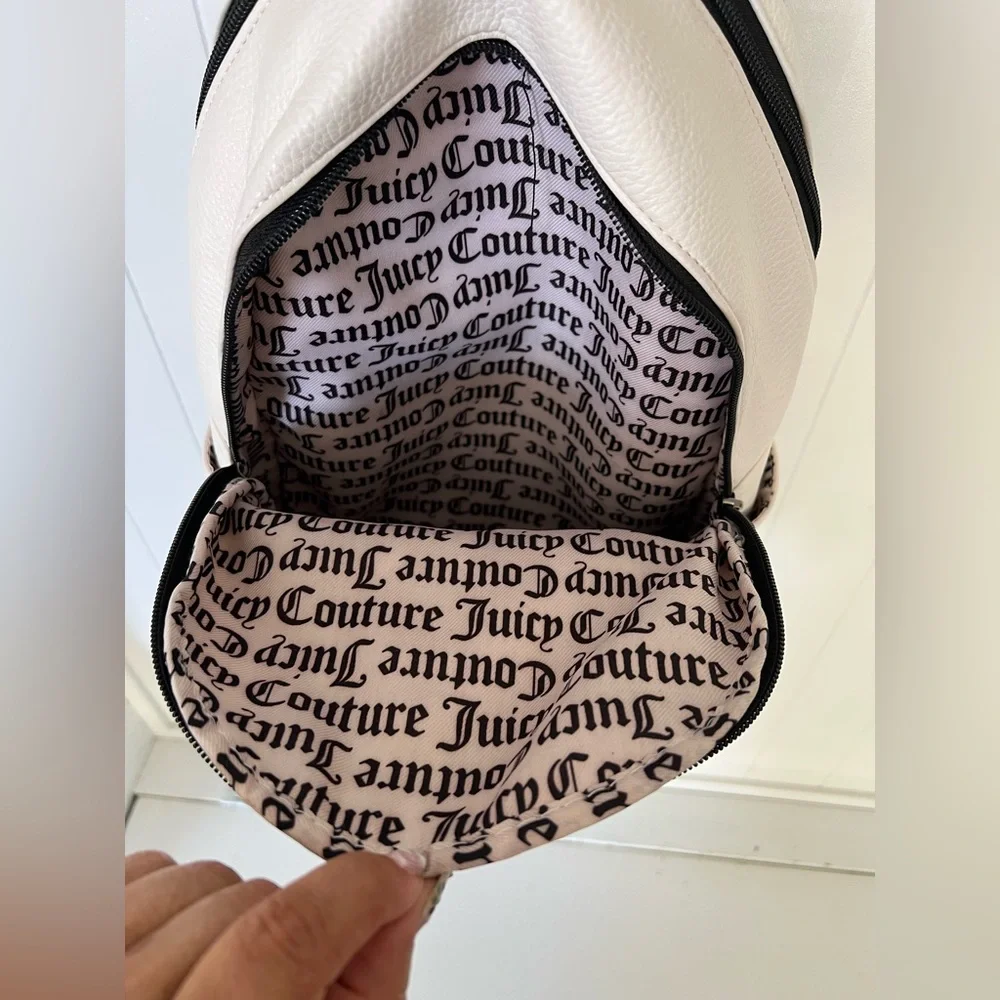 Juicy Couture white Backpack with Red Lettering